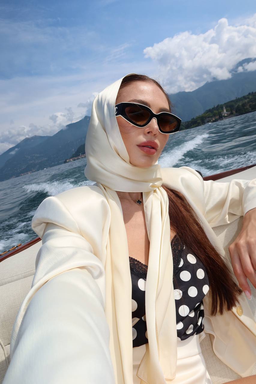 SOFT YELLOW SATIN SCARF