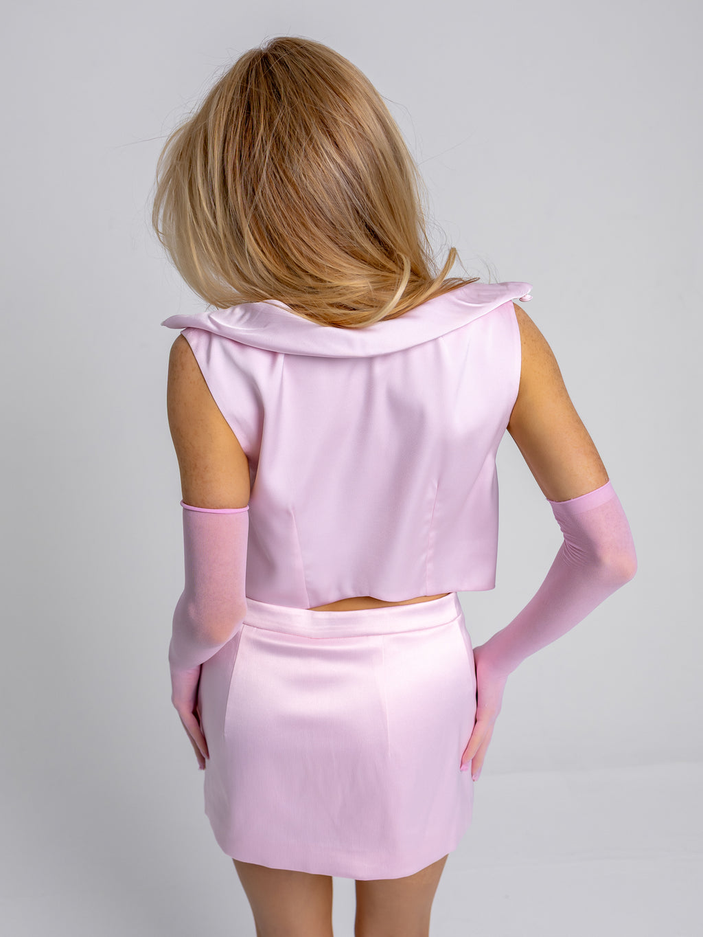 PINK SATIN TOP